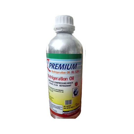 Bottle of premium refrigeration oil 