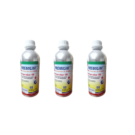 Three bottles of premium refrigeration oil 