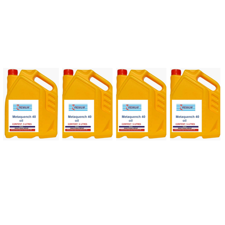 Four yellow oil containers