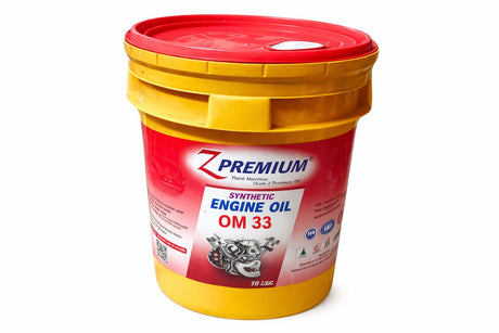 Yellow bucket of Z Premium synthetic engine oil 