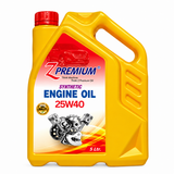 Z Premium 25W40 synthetic engine oil 5 liter yellow jerrycan on white