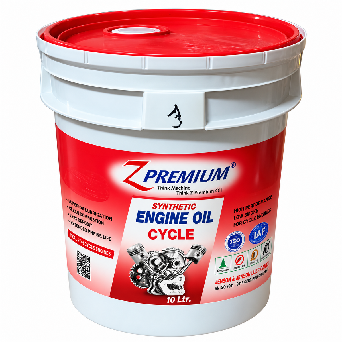 Z Premium synthetic cycle engine oil 10 liter bucket with red lid