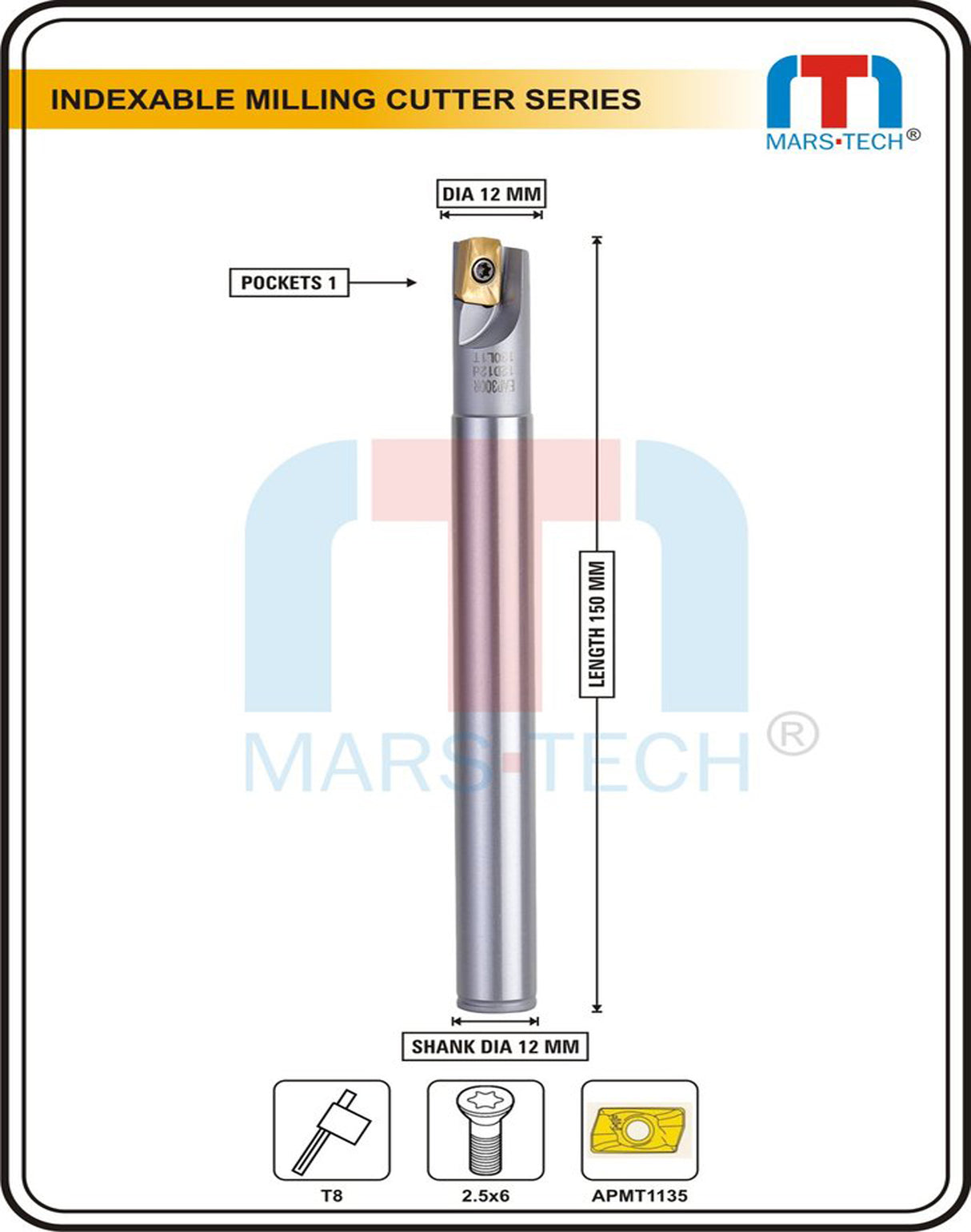 12 mm inserted endmill	