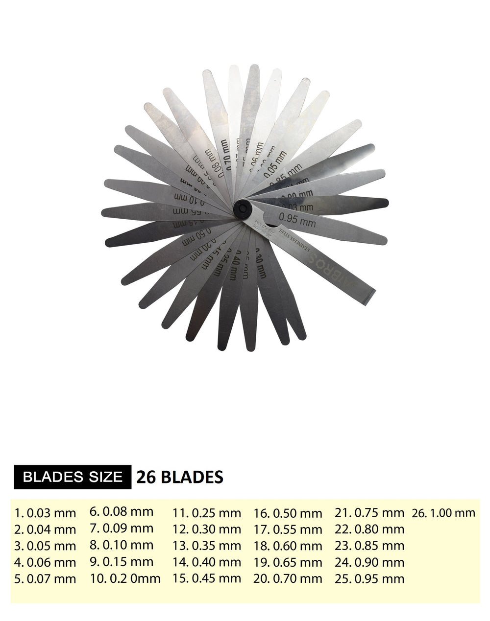 JAIBROS stainless steel feeler gauge pack of 1	