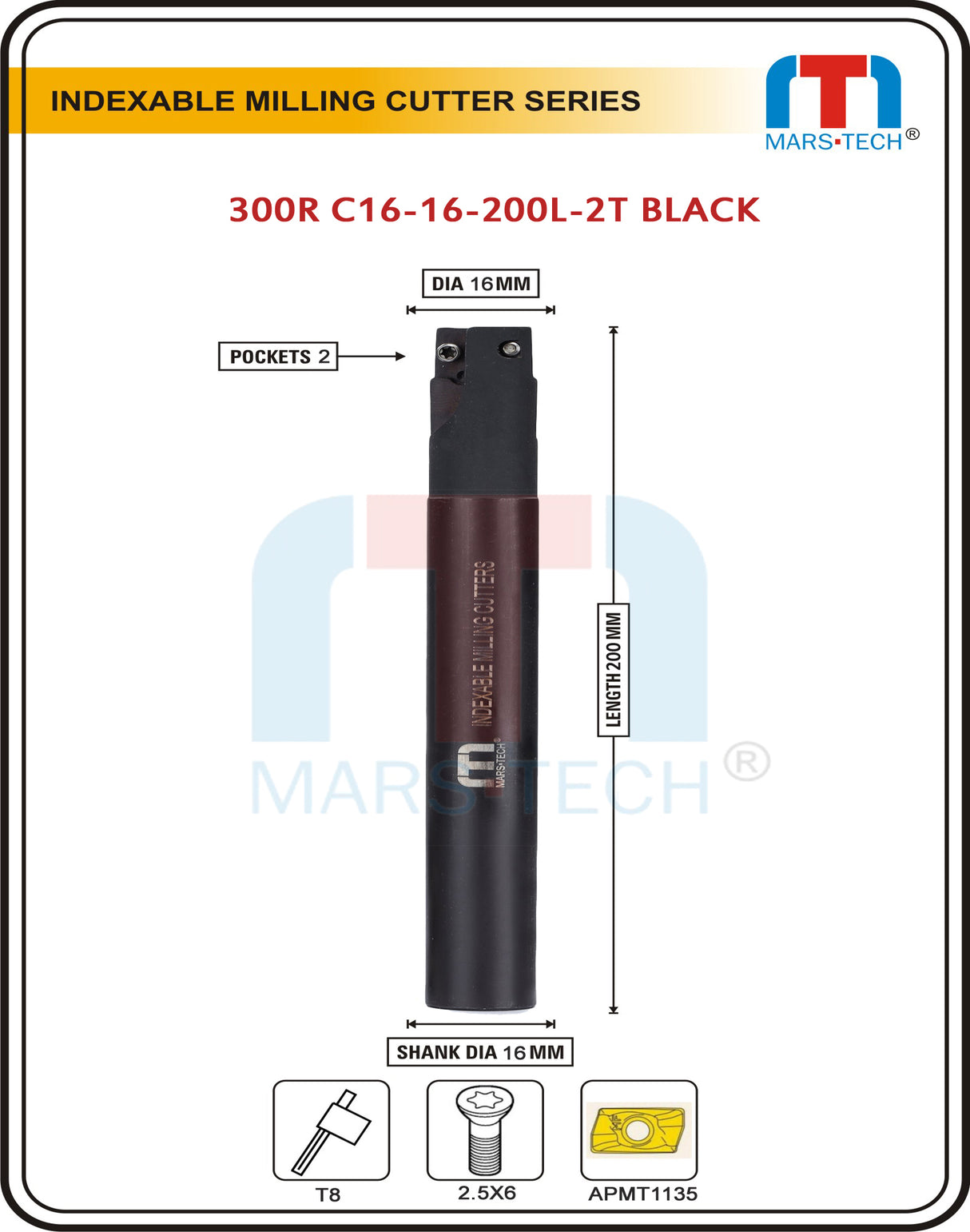 16 mm indexable cutter APMT1135