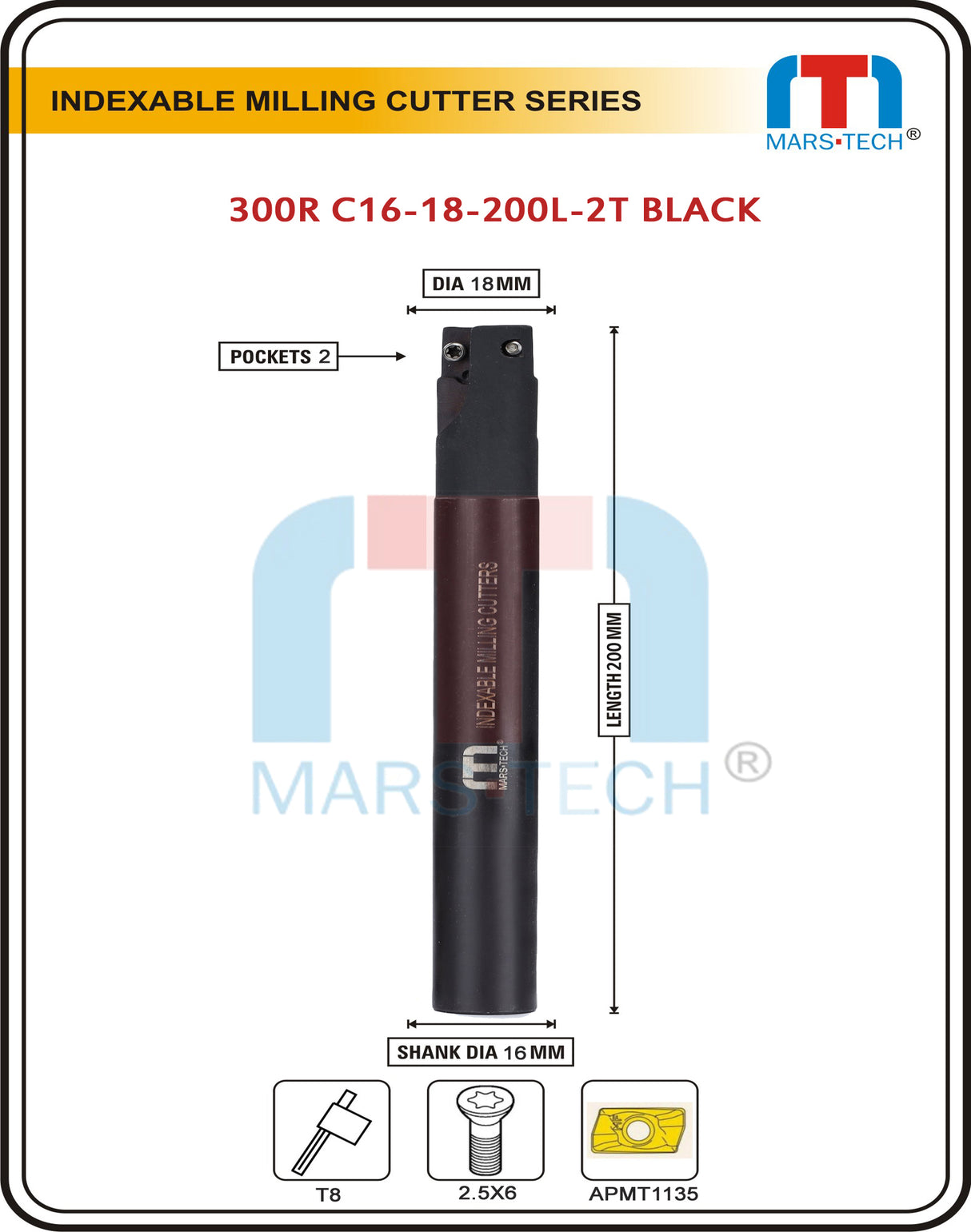 2‑pocket cutter 18 mm	