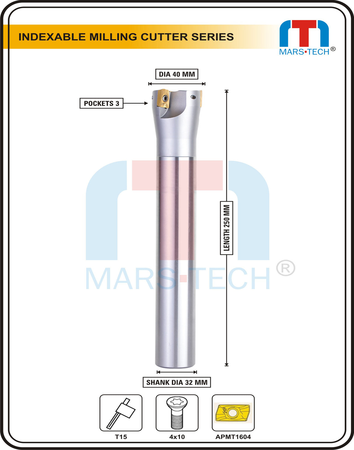 APMT1604 endmill 40 mm