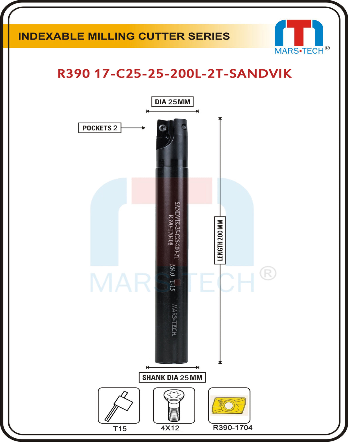 25 mm indexable endmill	