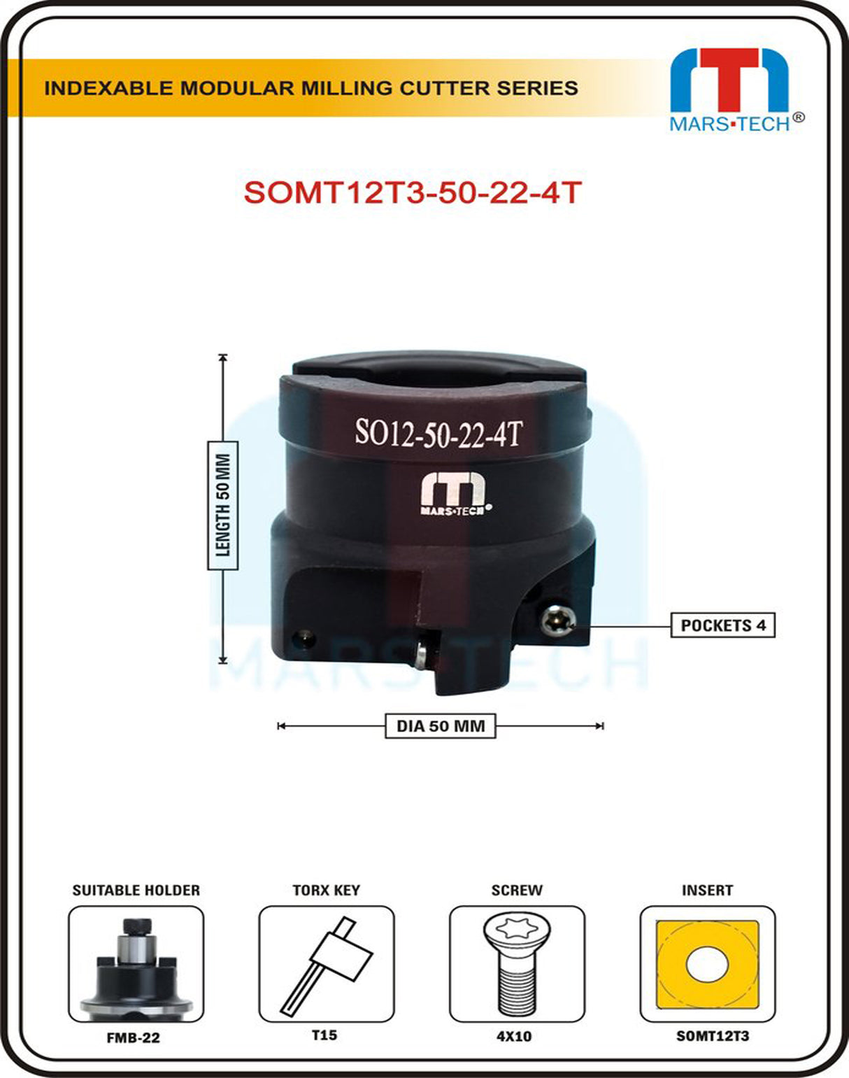 50 mm indexable cutter	