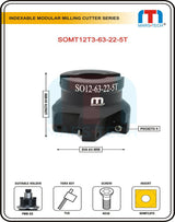 63 mm indexable cutter	