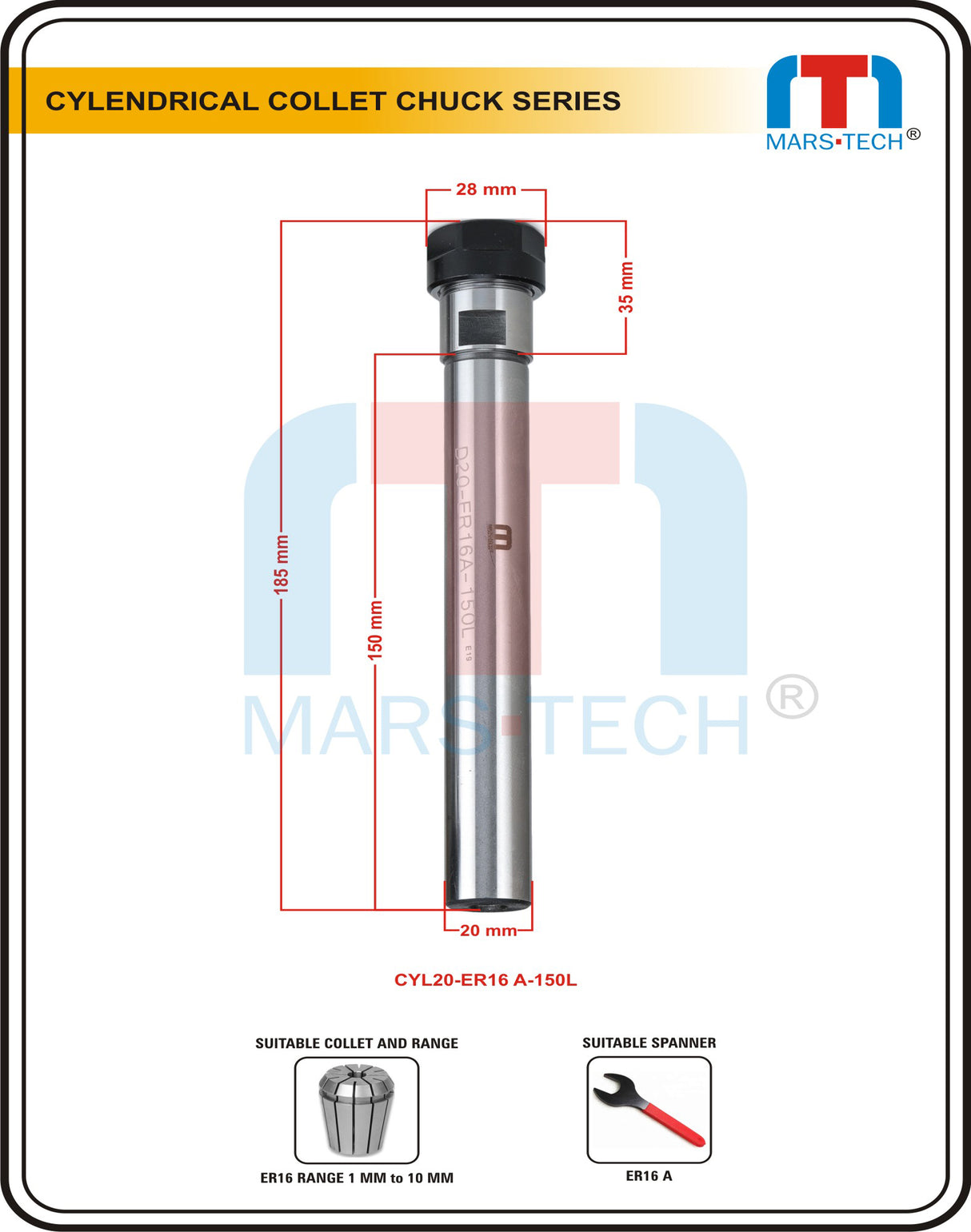 er16 m type collet chuck