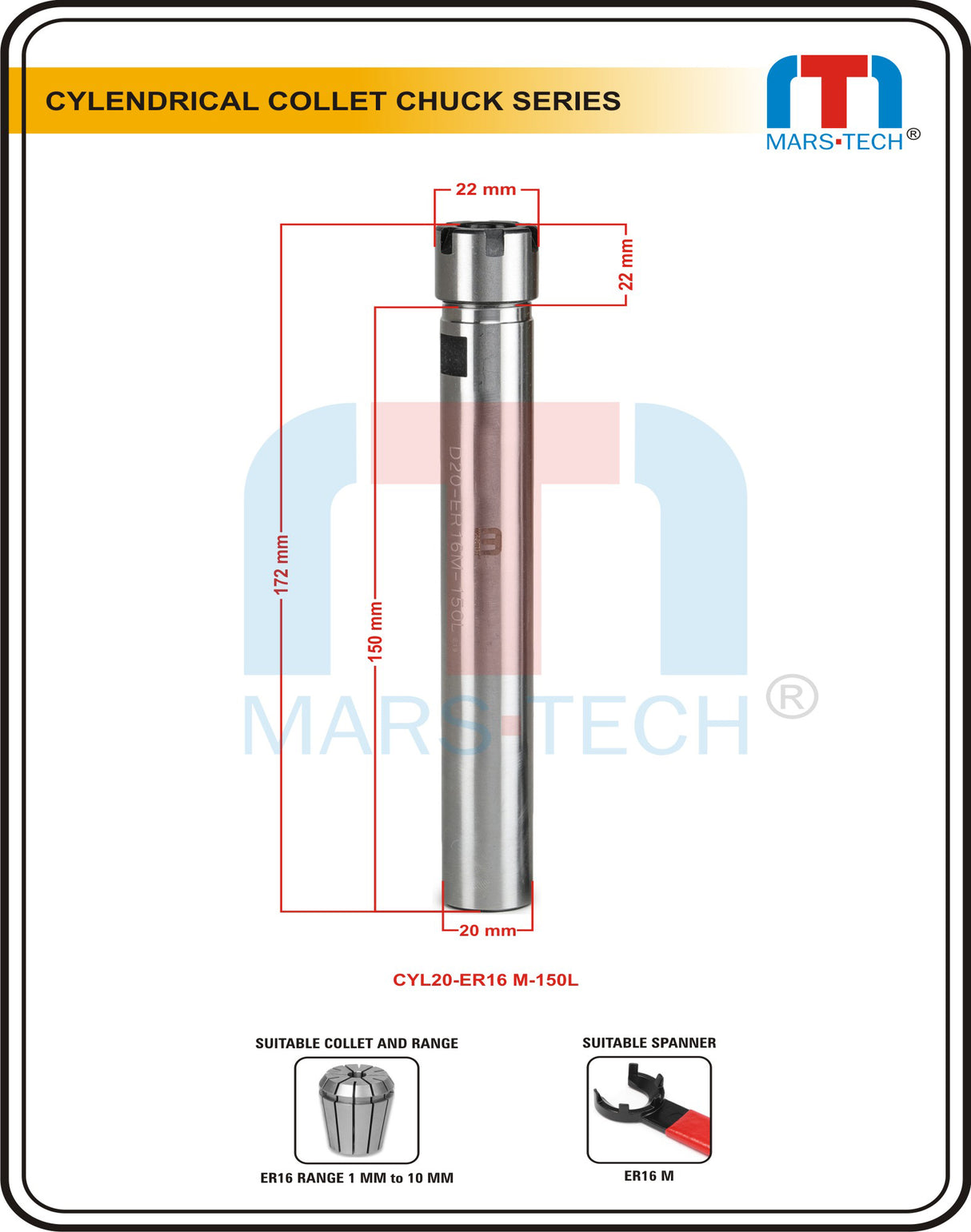 er16 collet chuck straight shank coolant through