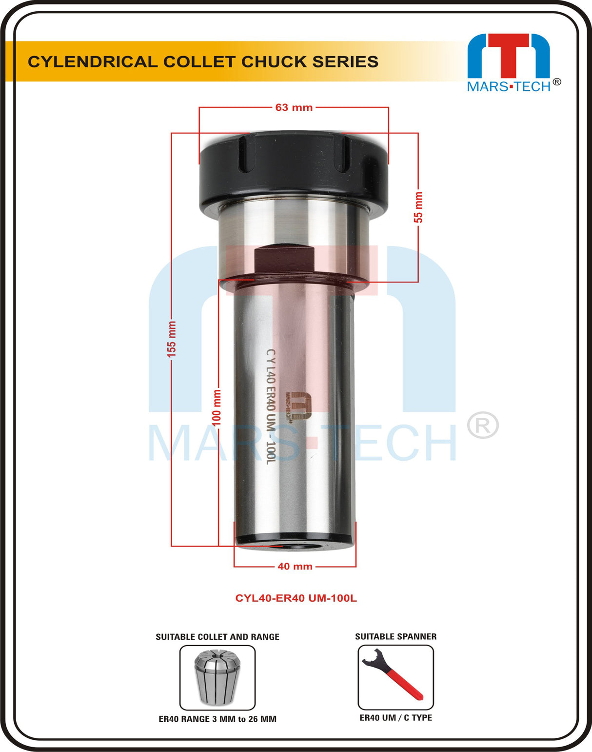 ER40UM Rego‑Fix straight shank collet chuck