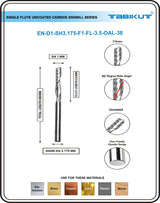 1 mm Single Flute Endmill