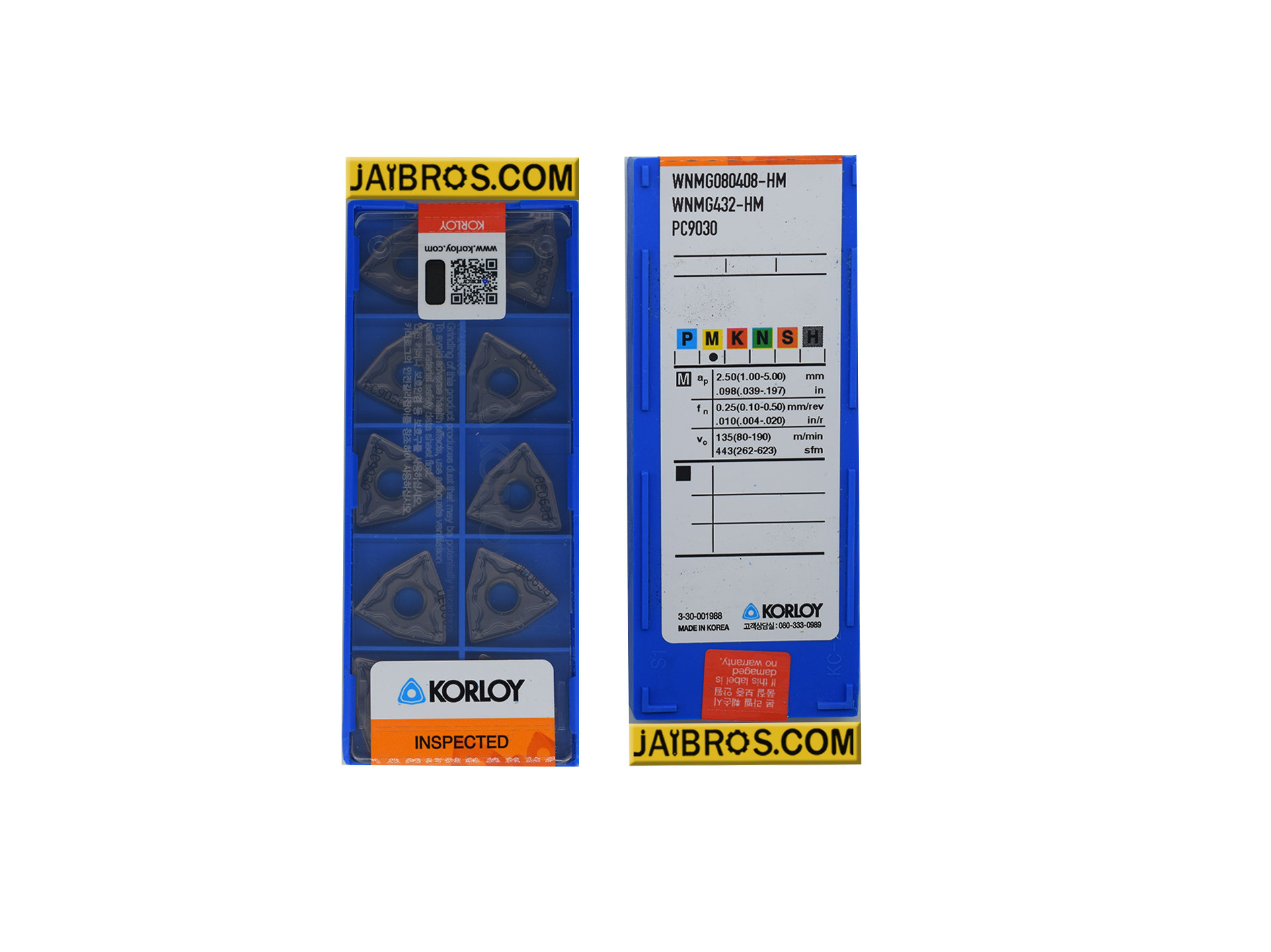 Jaibros Korloy WNMG PC9030 Grade Inserts | Buy Now