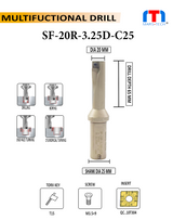 indexable multifunction drill 20 mm
