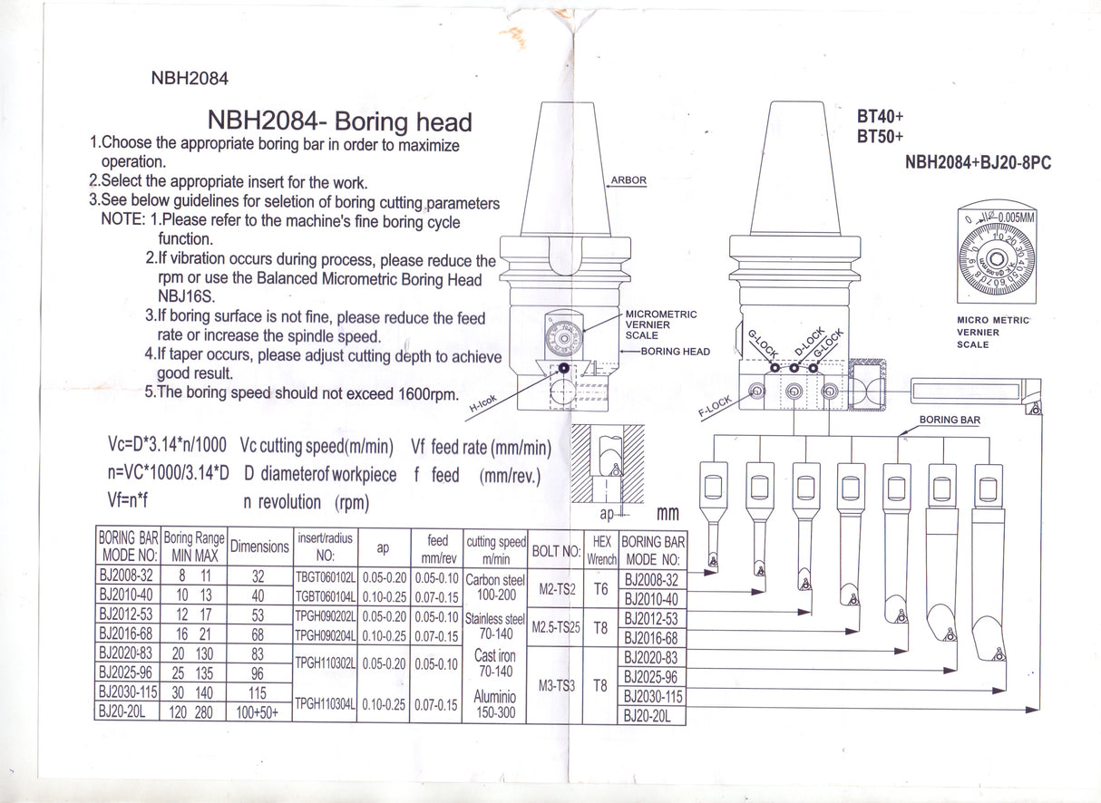 10 micron boring head